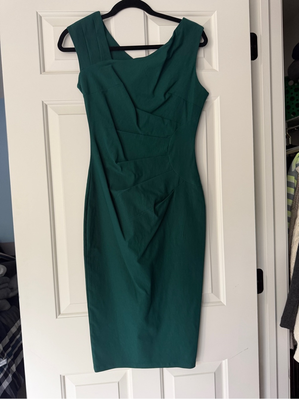 Sleeveless Teal Midi Sheath Dress - Elegant Office & Event Wear